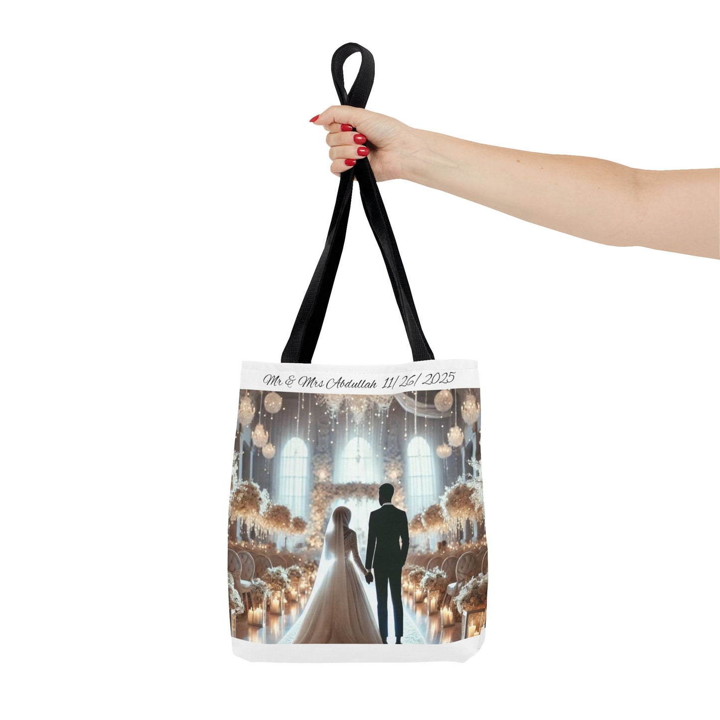 Personalized African American Muslim wedding Tote Bag