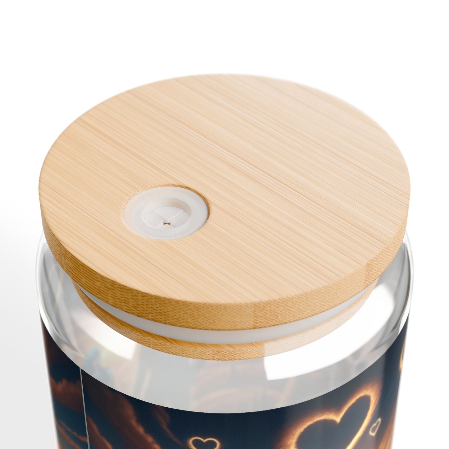 African American Gold Hearts Glass Sipper