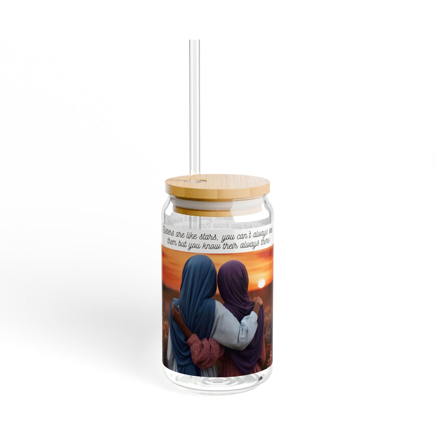 African American Muslim Sisters Glass Sipper