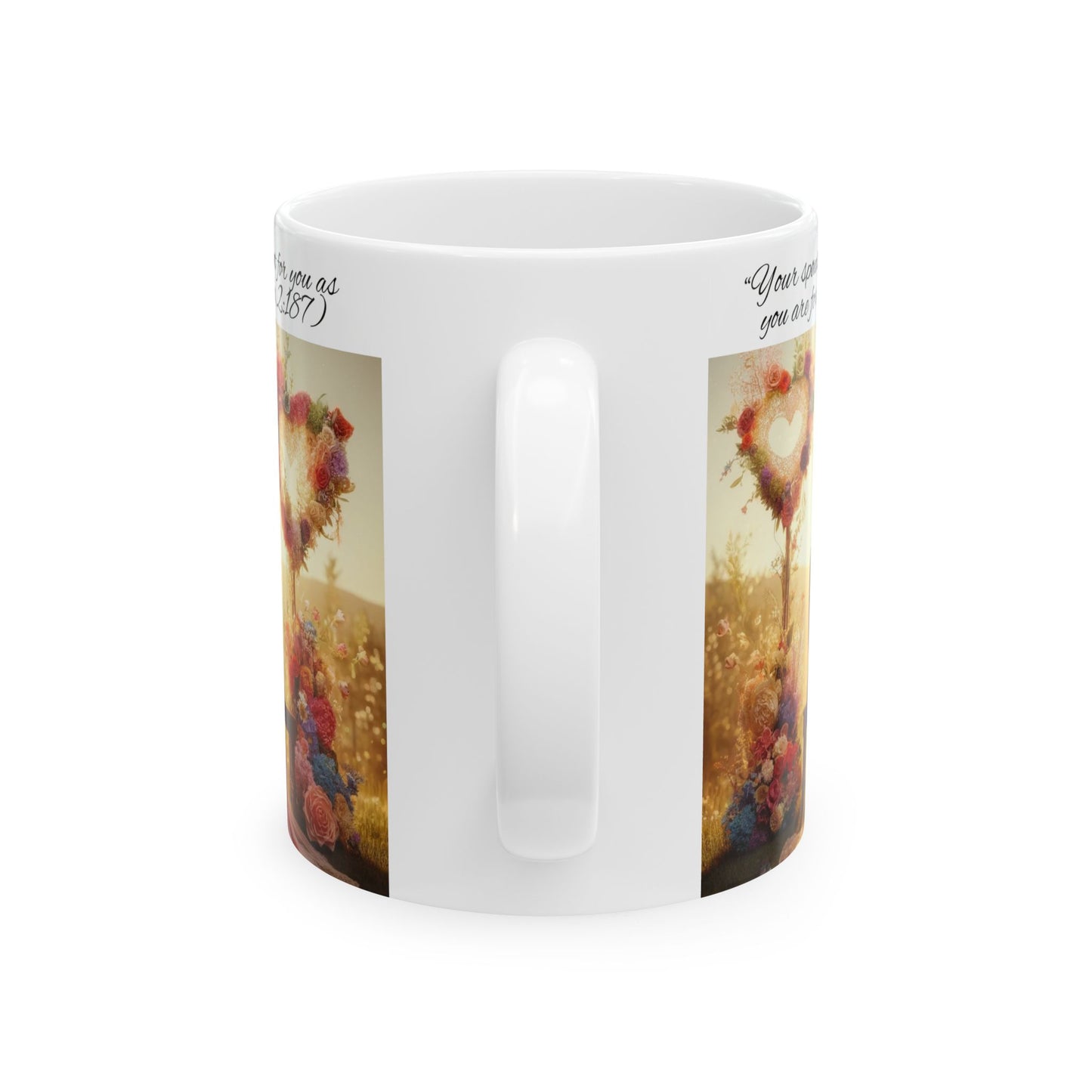 African American Muslim Couple Floral Hearts Mug