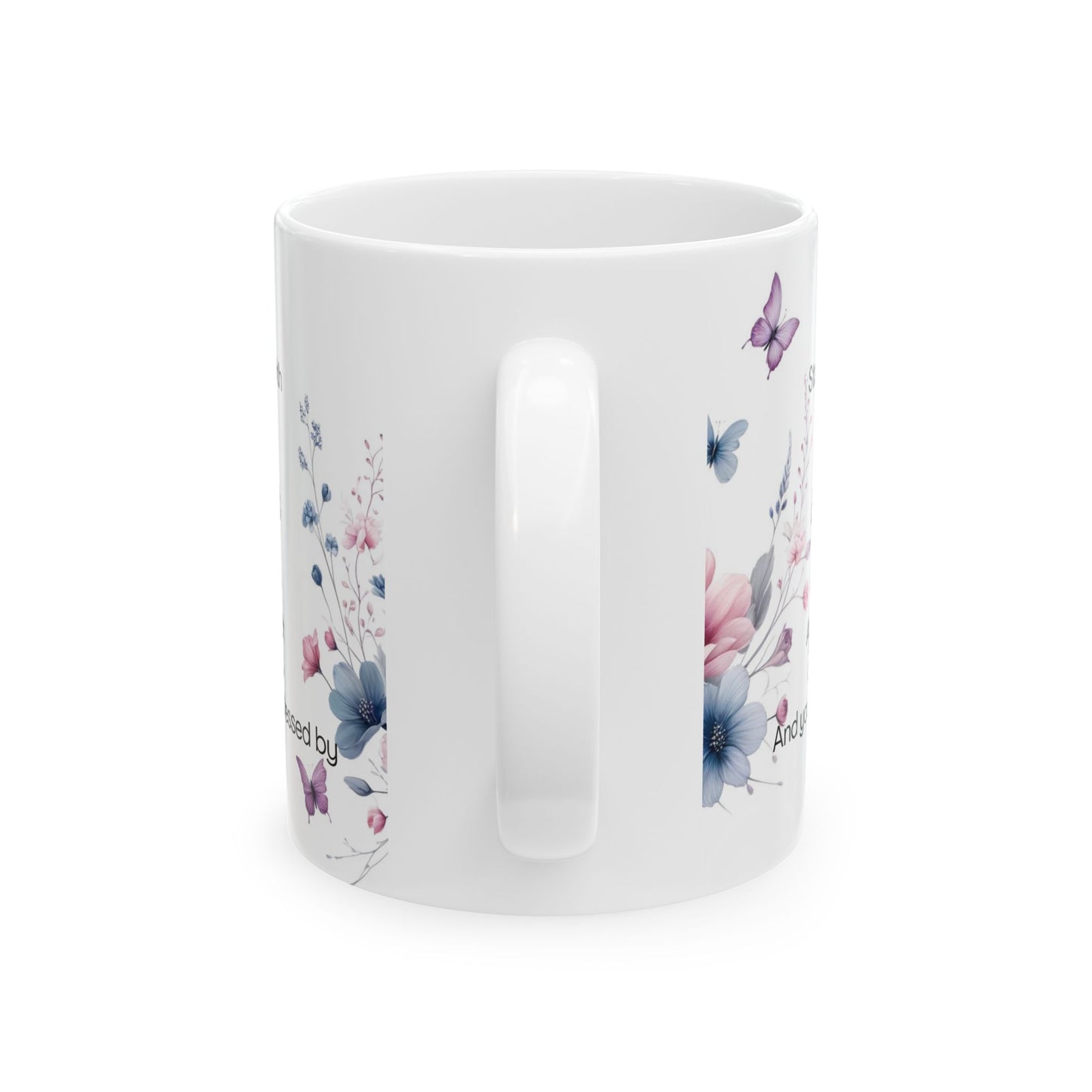 Islamic Motivational Floral and Butterfly Coffee Cup
