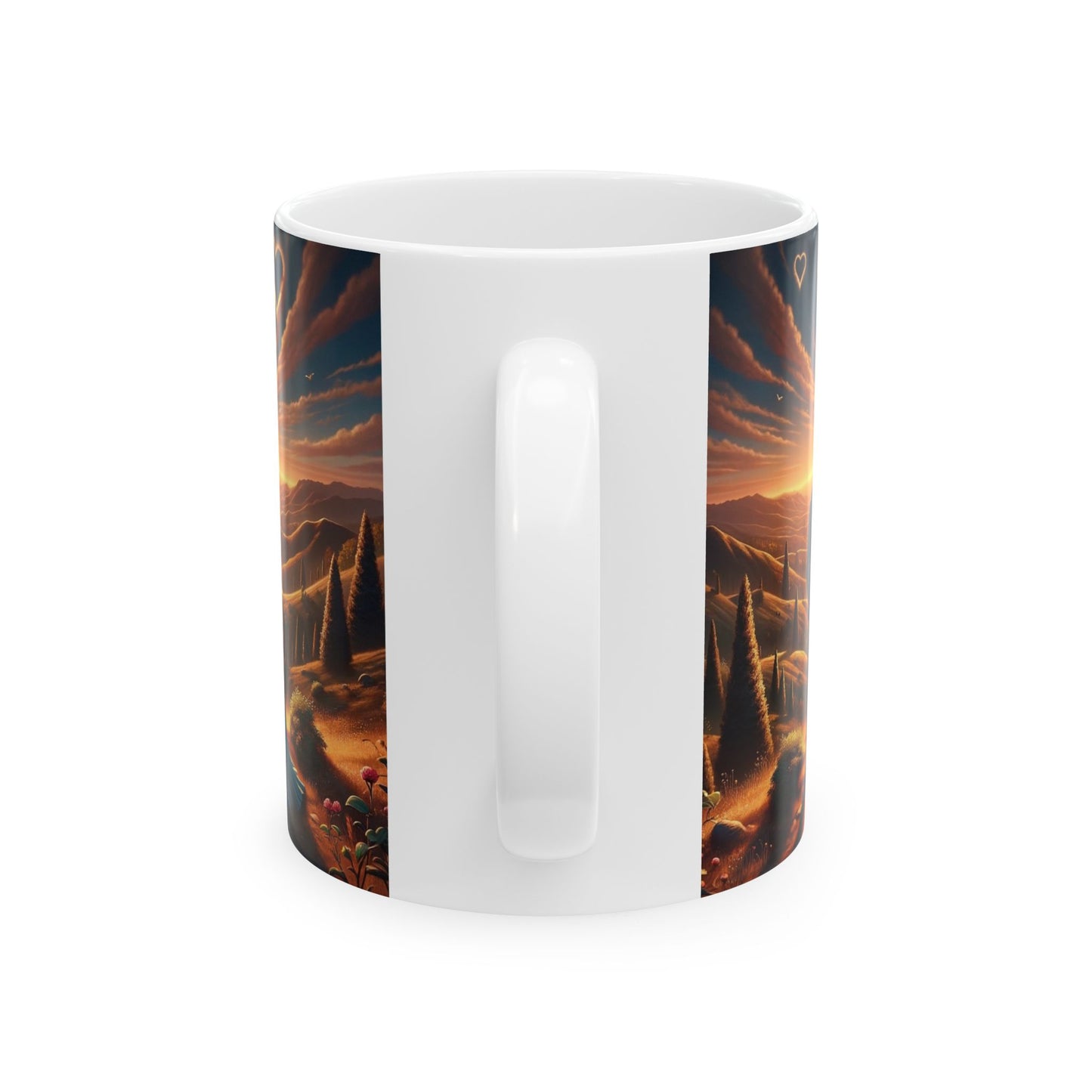 African American Muslim Couple Gold Hearts Coffee Cup