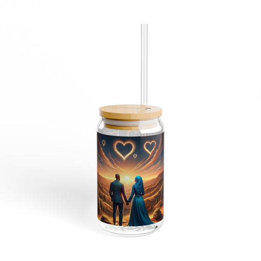African American Gold Hearts Glass Sipper