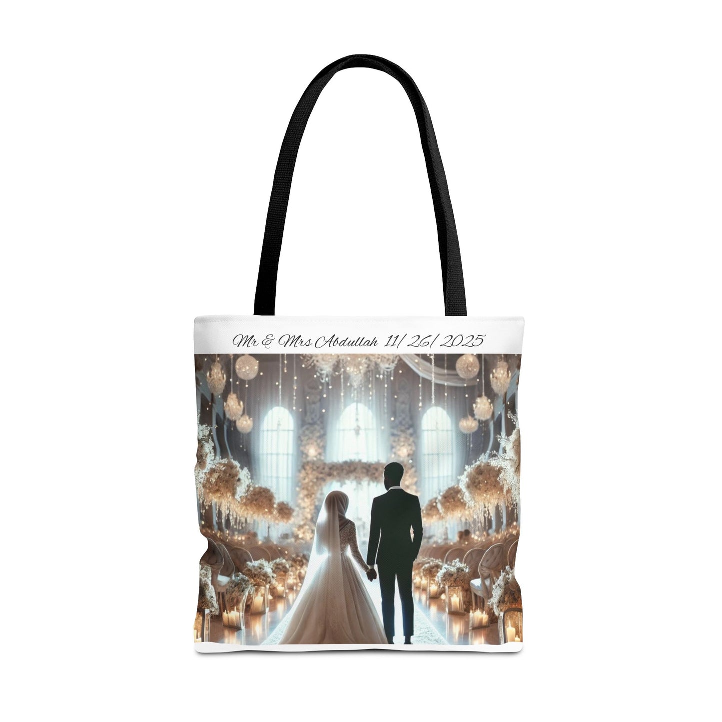 Personalized African American Muslim wedding Tote Bag