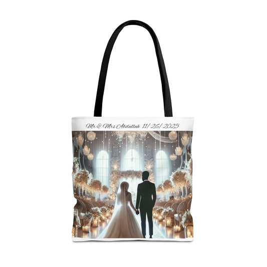Personalized African American Muslim wedding Tote Bag
