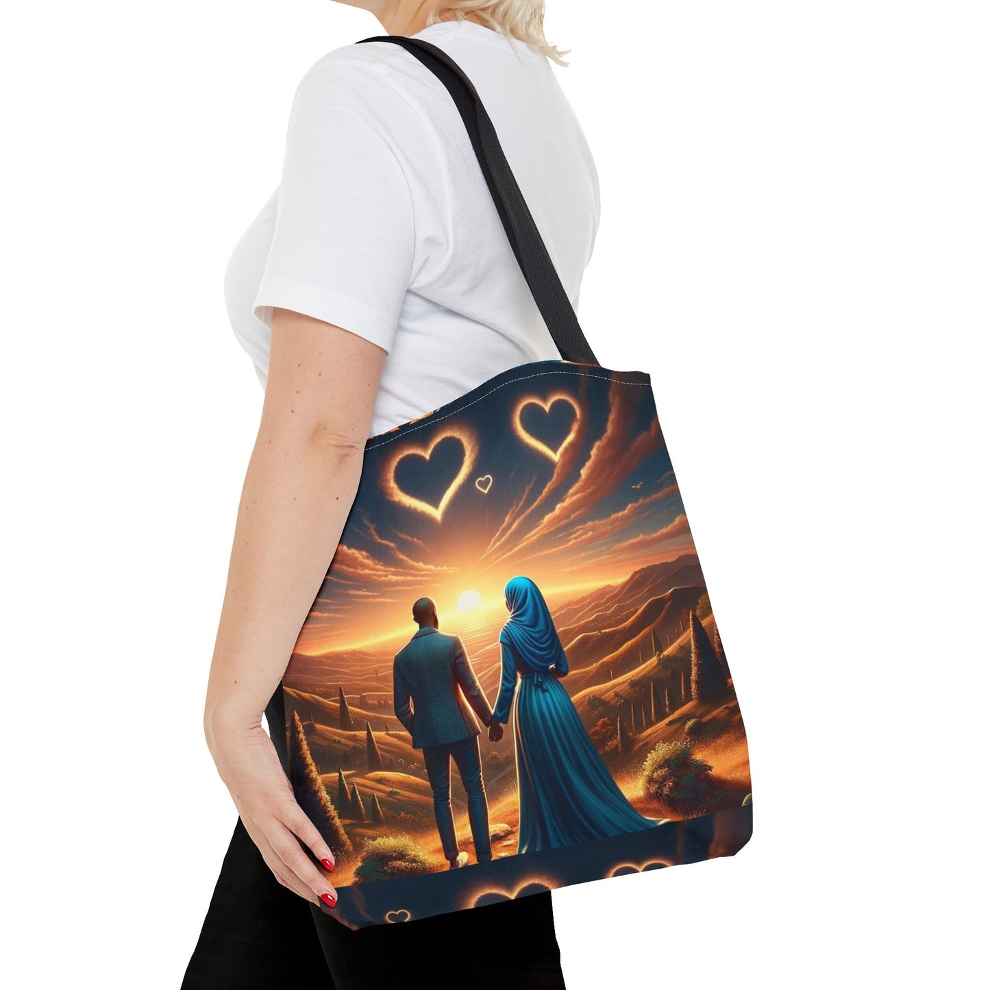 African American Gold Hearts Tote Bag
