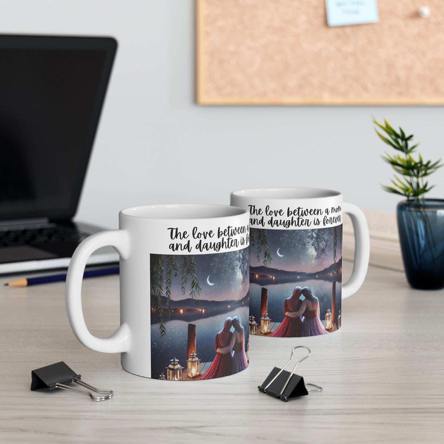Arab Muslim Mom and Daughter Coffee Cup