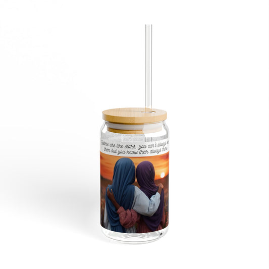 African American Muslim Sisters Glass Sipper