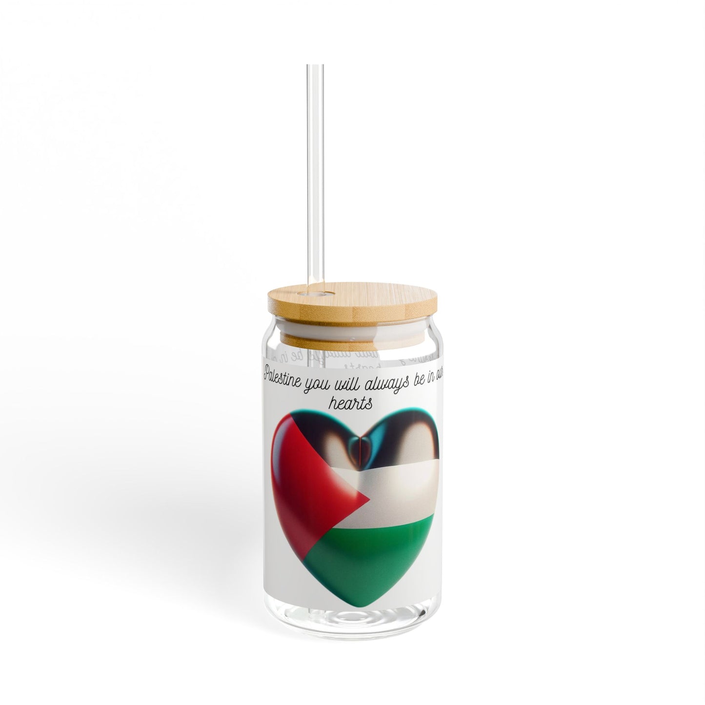 Palestine will always be in our hearts glass sipper