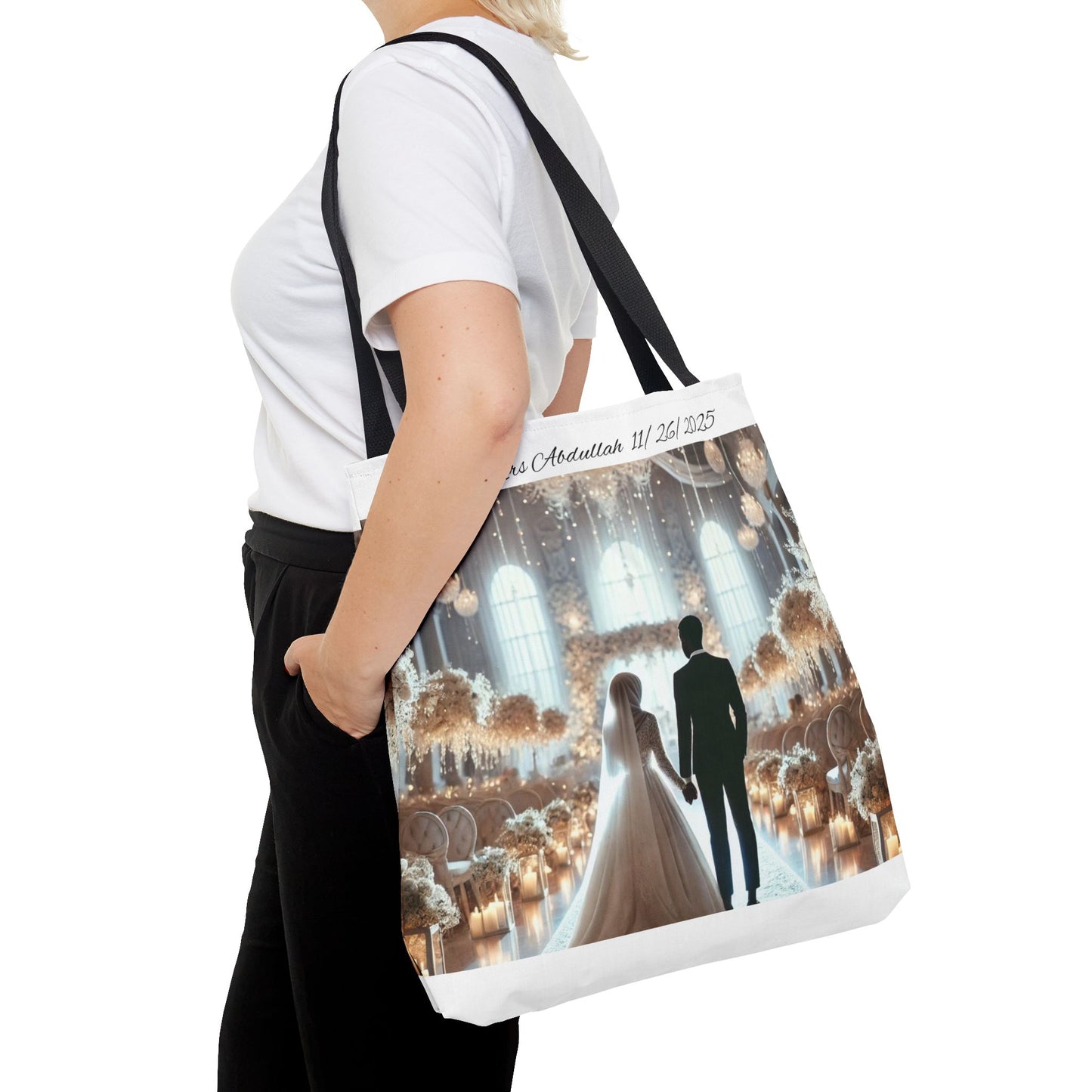 Personalized African American Muslim wedding Tote Bag