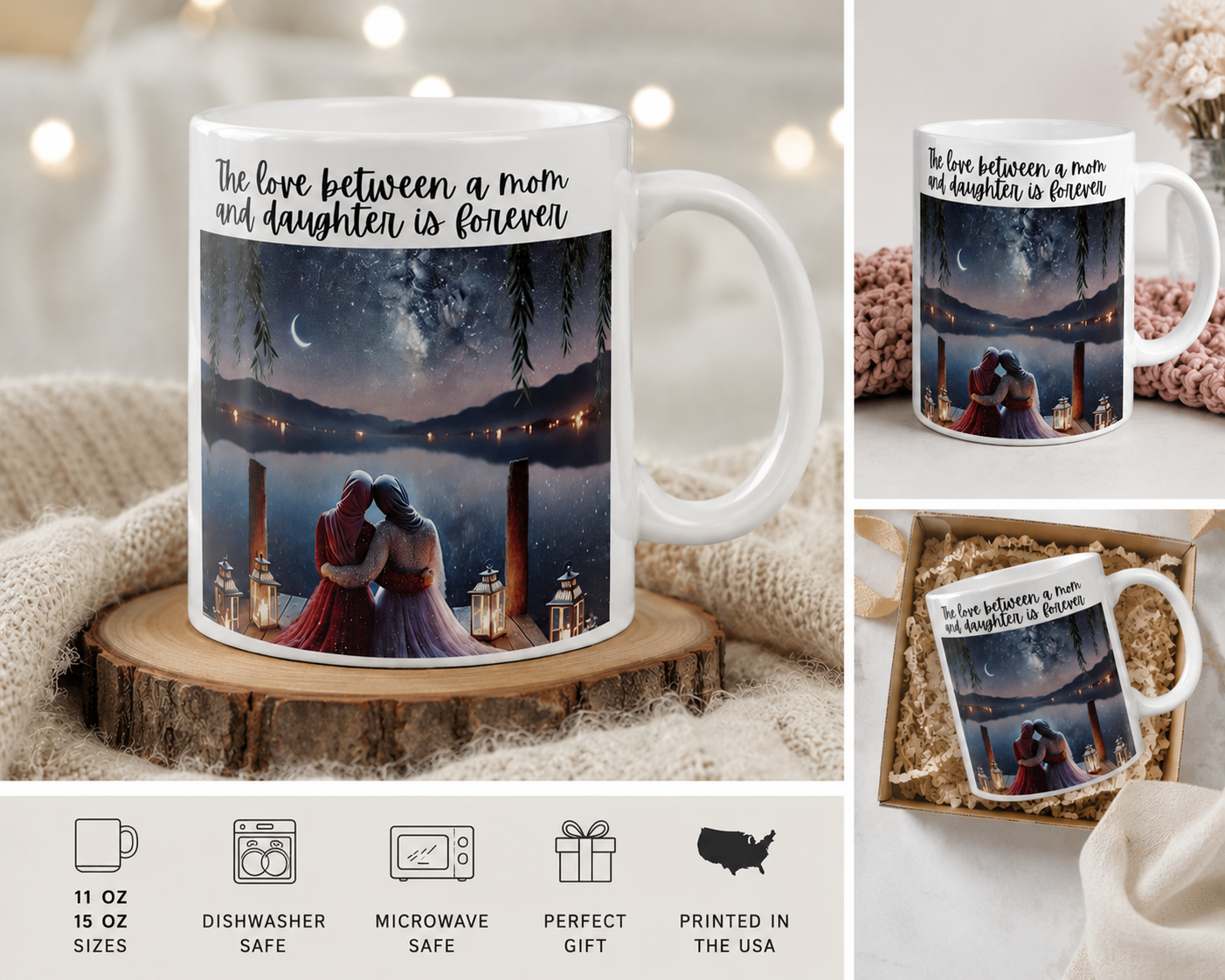 Arab Muslim Mom and Daughter Coffee Cup